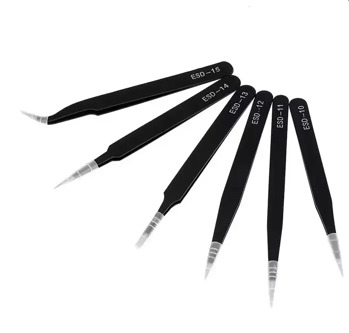 Pincettes antistatiques en acier inoxydable