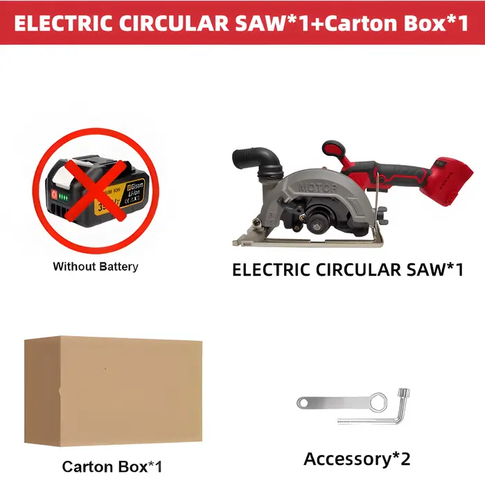 Scie circulaire électrique sans fil 150 mm, haute puissance, outil de coupe portatif pour le travail