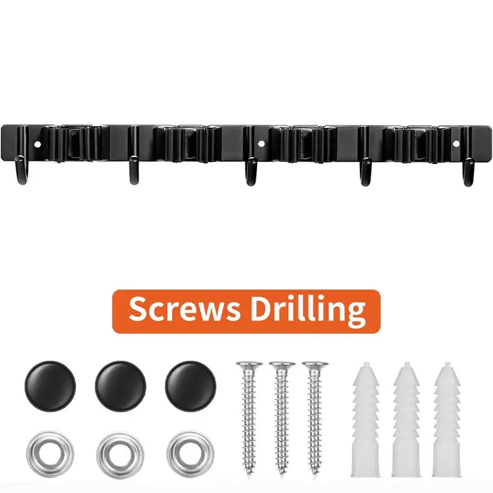 Support à outils en métal avec 4 fentes et 5 crochets