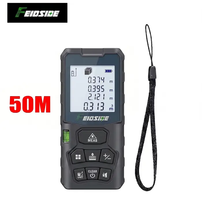 FEIDSIDE Télémètre laser multifonctionnel à lumière rouge 50M & 120M avec grand écran LCD, télémètre
