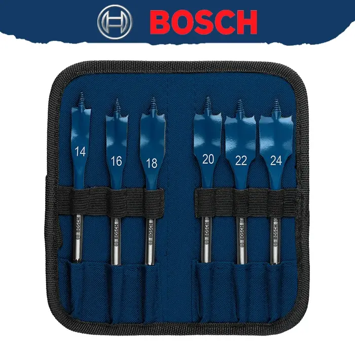 Bosch EXPERT Forets à bois 6 pièces 14/16/18/20/22/24mm Kit d'outils de perçage de trous filetés à alimentation automatique 2608900332