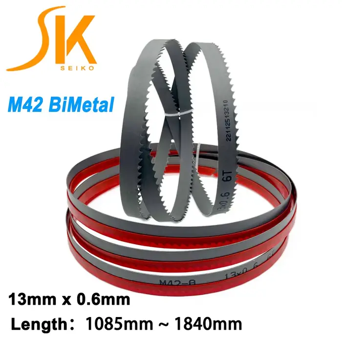 Lame de scie à ruban 1640 1425 1140 1435mm 1570mm 1712mm 1830mm longueur 13x0.6mm avec 6 8 10 14 TPI M42 Bi métal pour couper les métaux 1 pièces