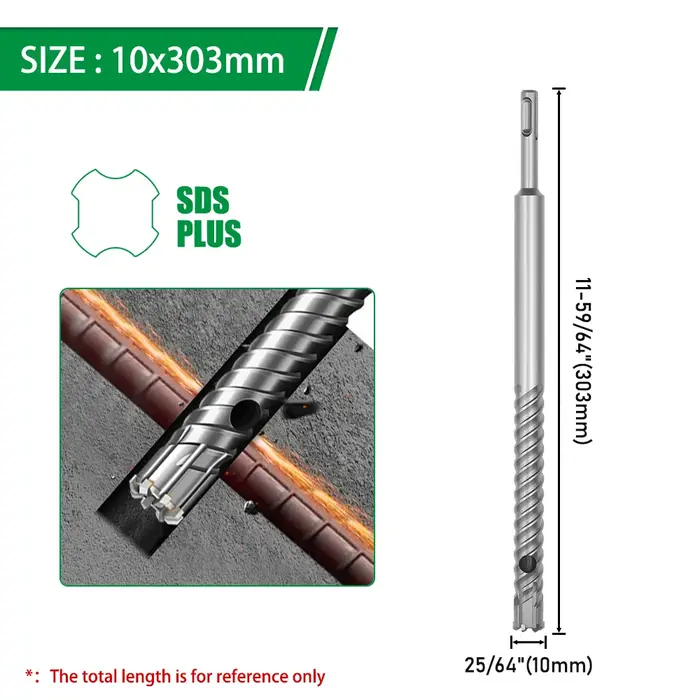 LAVIE 1pc foret à béton renforcé SDS-Plus spécifications et tailles multiples-foret haute dureté-point pénétration d'armature de service
