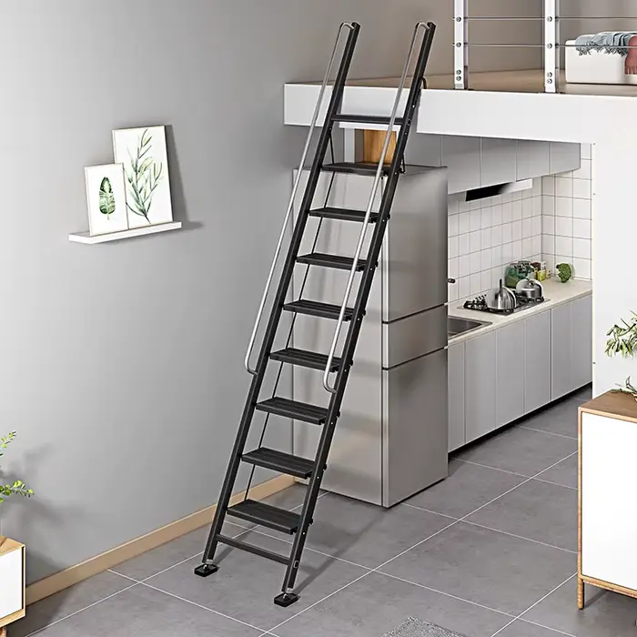 Échelle de loft multifonctionnelle en alliage d'aluminium épaissi d'intérieur escaliers modernes