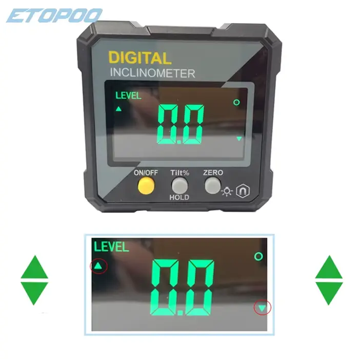 ETOPOO Niveau électronique numérique Fnder d'angle numérique 4*90 ° Inclinomètre magnétique rappor