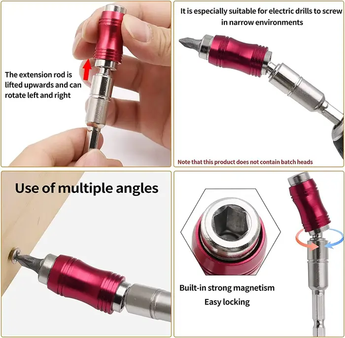 Porte-embout de perceuse magnétique pivotant