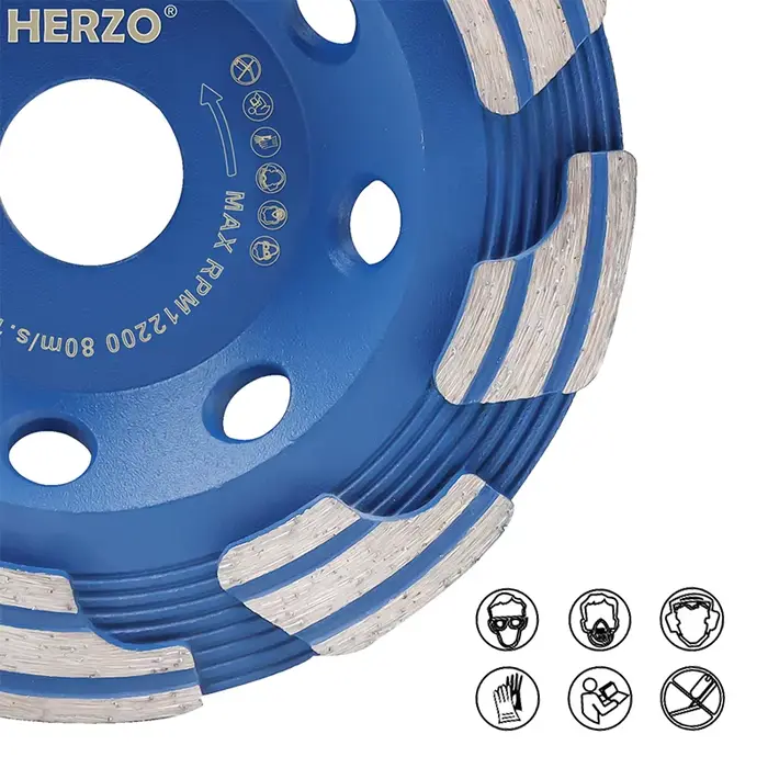 HERZO-Disque de meuleuse pour béton, diamant multi-dents, 125mm/5 pouces