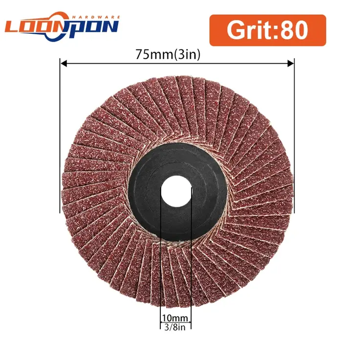 75mm meules disques à lamelles de 3 pouces pour meuleuse d'angle métal 80 # Haute qualité 2-10 pièces
