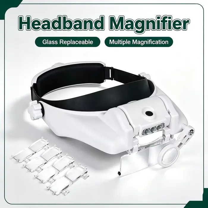 Loupe à bandeau LED, Loupes mains libres pour bijoux