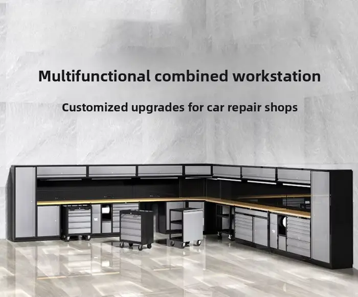 Armoire à outils combinée multifonctionnelle avec roulettes pour les postes de travail de réparation automobile