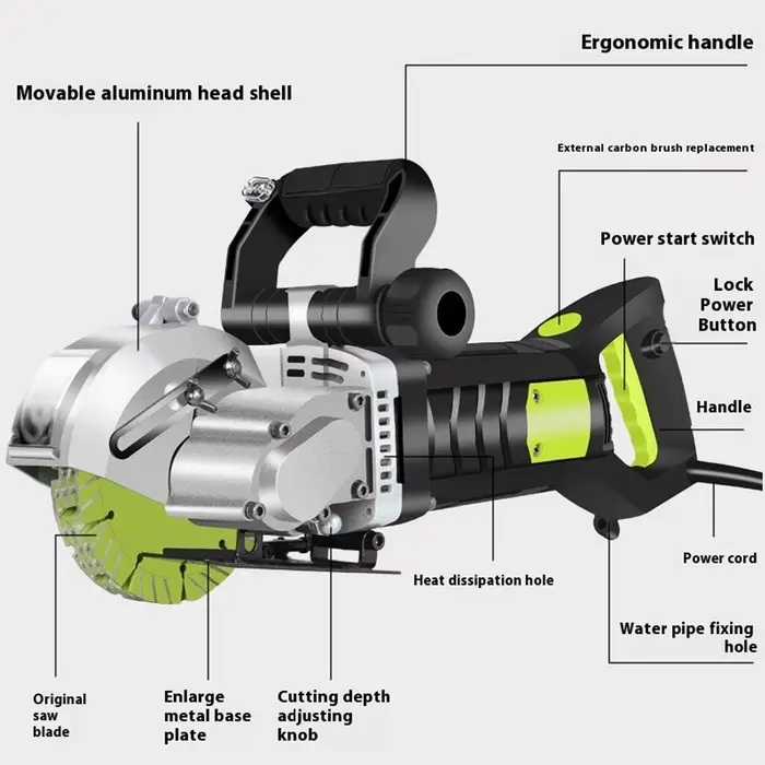 Machine à rainurer murale électrique sans poussière 40/45MM avec scie circulaire pour installation hydroélectrique - Outil de découpe de rainures de précision
