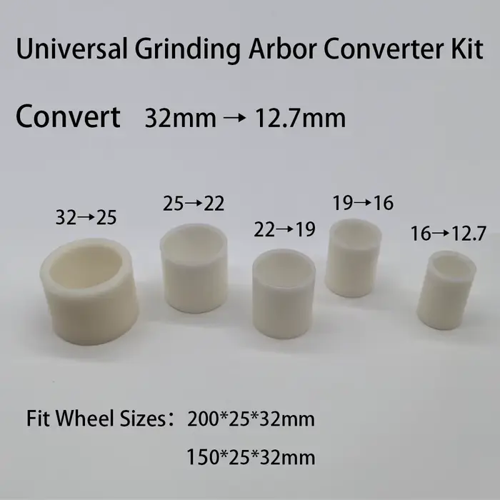 Kit d'adaptateur de meule universel 5 pièces 32-25-22-19-16-12.7mm pour meuleuse d'établi 200/150mm