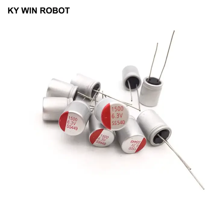 6.3V1500UF 10*13 DIP condensateur électrolytique solide 1500UF 6.3V 10X13mm condensateur de Sate sol