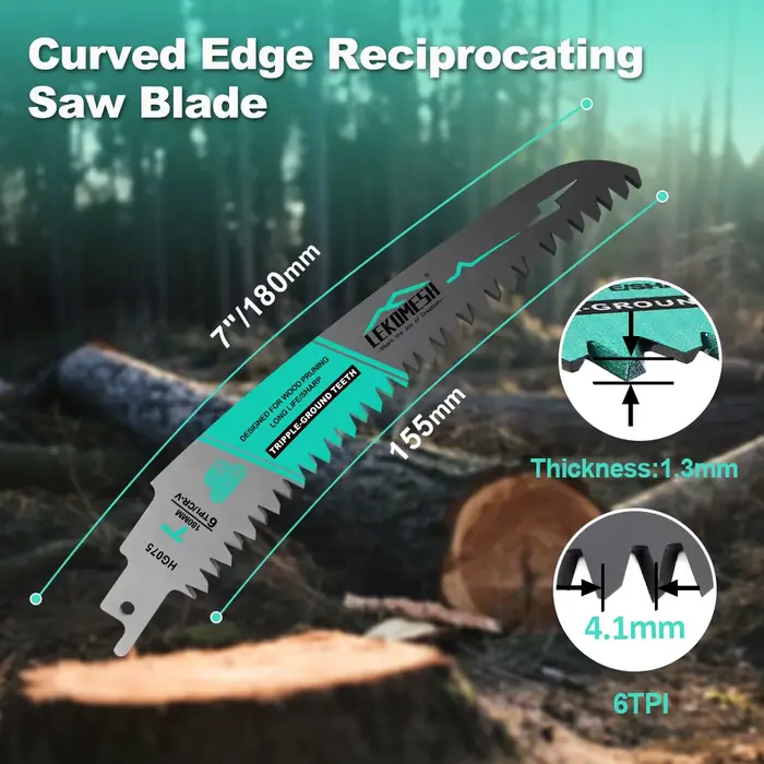 LEKOMESH Lame de scie sabre à dents pour la coupe de bois, l'élagage des arbres et la découpe de boi