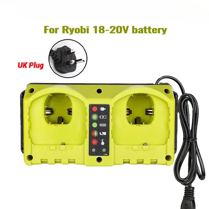 Station de charge rapide à 2 ports pour batterie Ryobi 18V – Chargeur de remplacement pour outils
