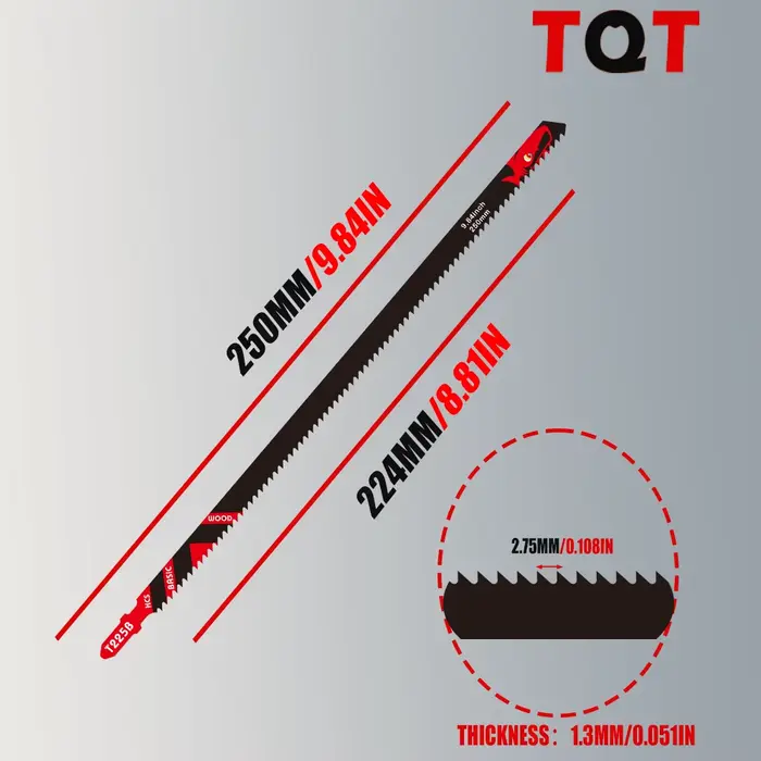Lames de scie sauteuse longues de 10 pouces 6Tpi pour le bois