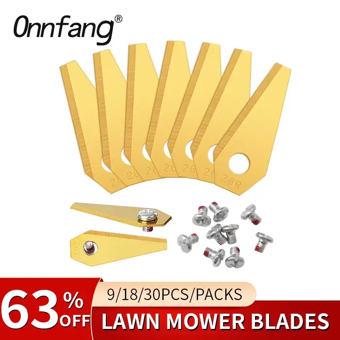 Onnfang outils lame de tondeuse à gazon de remplacement lames en titane en acier inoxydable tondeuse
