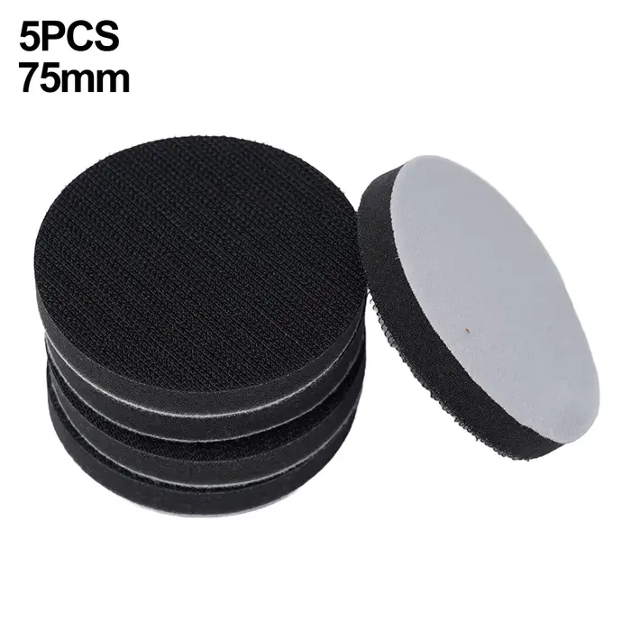 Lot de 5 tampons d'interface en éponge souple 50/75 mm avec crochet pour plateau de support de ponceuse
