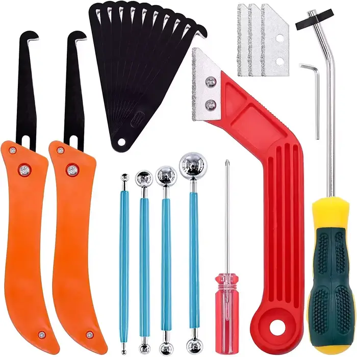 Kit de 22 outils de déjointage, comprenant une scie à joint manuelle, une brosse de nettoyage pour j