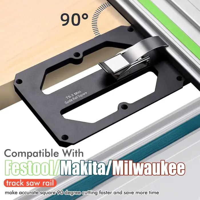 Rail de guidage pour le travail du bois, plaque de positionnement carrée à Angle droit de 90 degrés, Compatible avec le Rail de scie sur rail Festool/Makita/Milwaukee