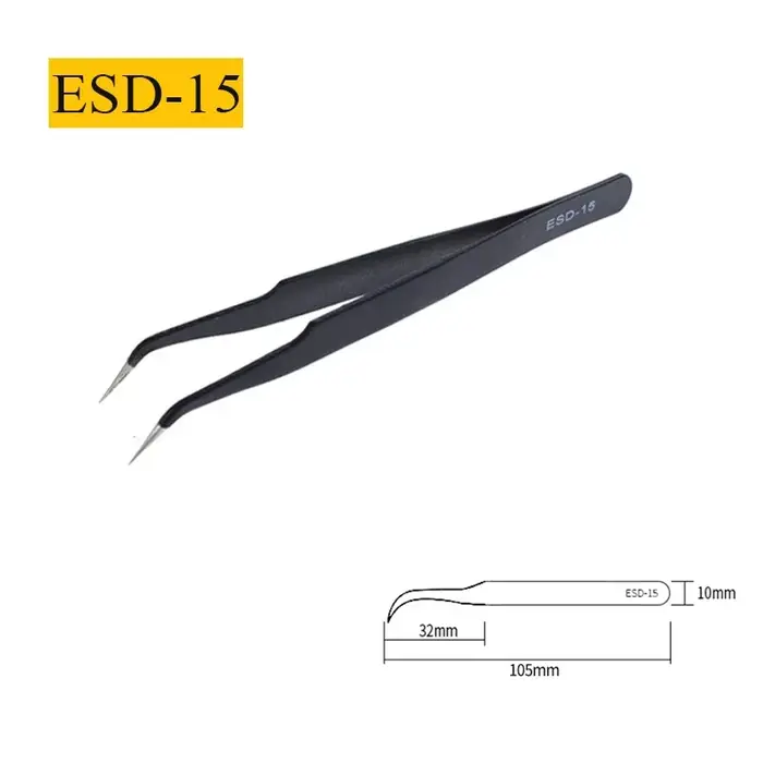 Ensemble de pincettes de précision ESD en acier inoxydable