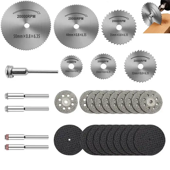 Ensemble de disques de découpe diamantés pour le ponçage du bois et du métal