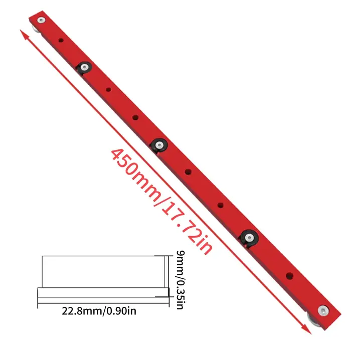 Rail de guidage T30 de 600/800 mm pour outils de menuiserie DIY
