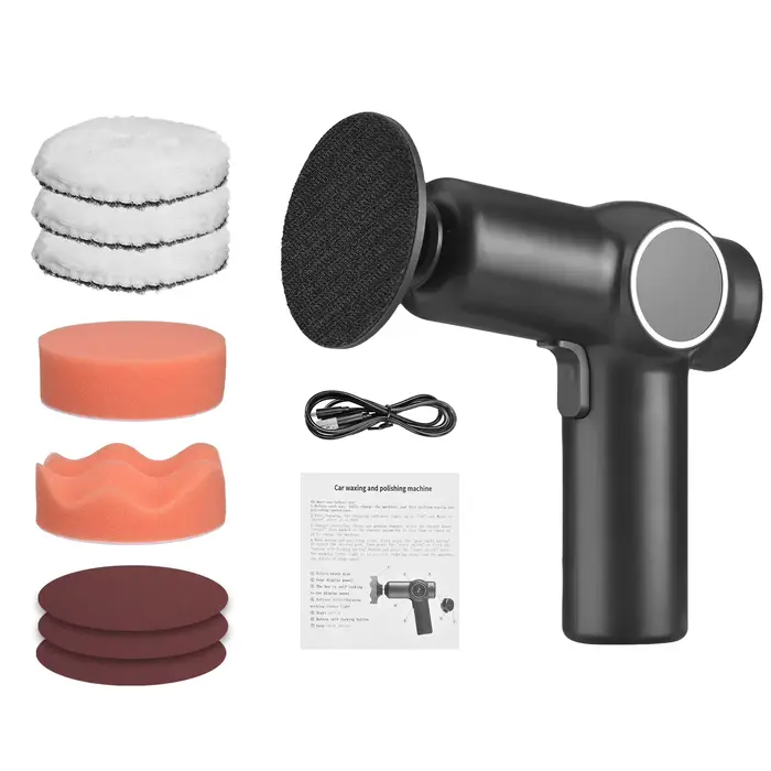 Polisseuse excentrique sans fil pour voiture, avec écran LCD, Kit de polissage tampon pour voiture, 