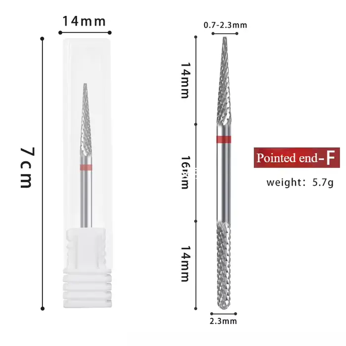 Foret à cuticules à Double tête 3/32 ", foret à ongles professionnel en carbure de tungstène à tête 