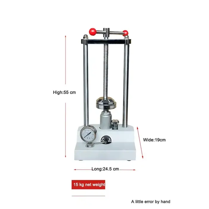 Presse dentaire hydraulique avec manomètre