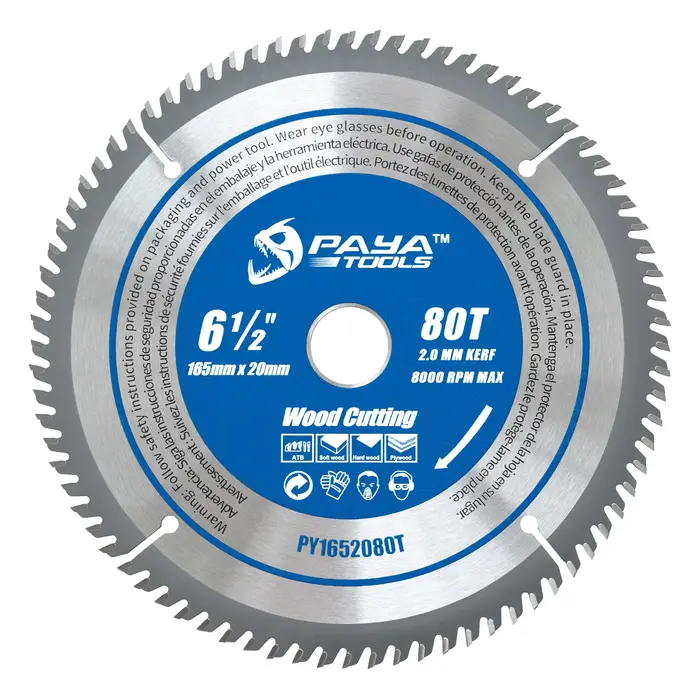 Lame de scie circulaire PAYA 6-1/2 pouces pour le bois, disque de coupe TCT, outils de travail du bo