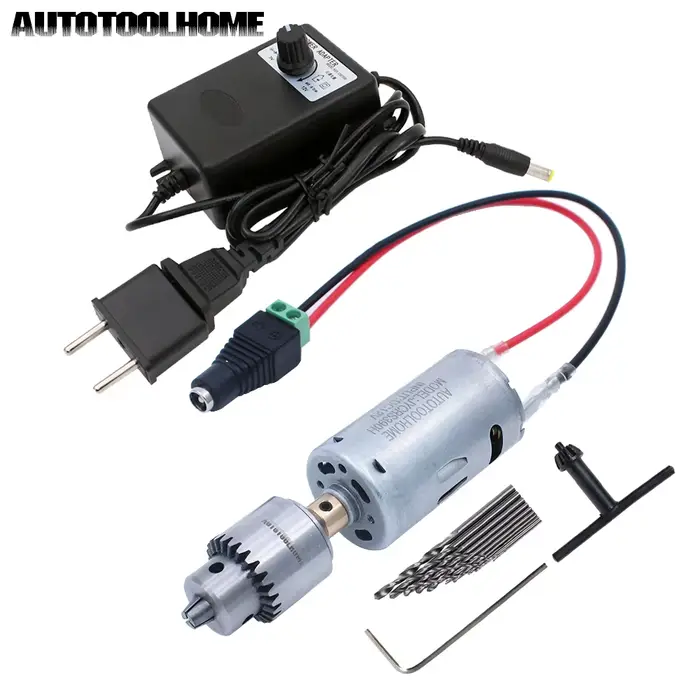 Ensemble de perceuse à moteur 12V DC, Mini outil électrique pour bricolage, travail du bois, scie cl