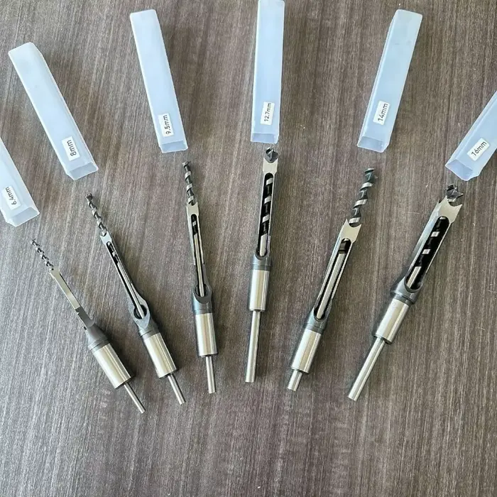 Adaptateur de foret à trous carrés durable et portable 6.4/8/11/12.7/14mm pour mortaiseuse DIY