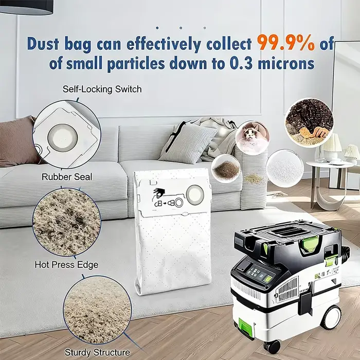8 sacs à poussière pour aspirateur de la série FeStool. Compatible