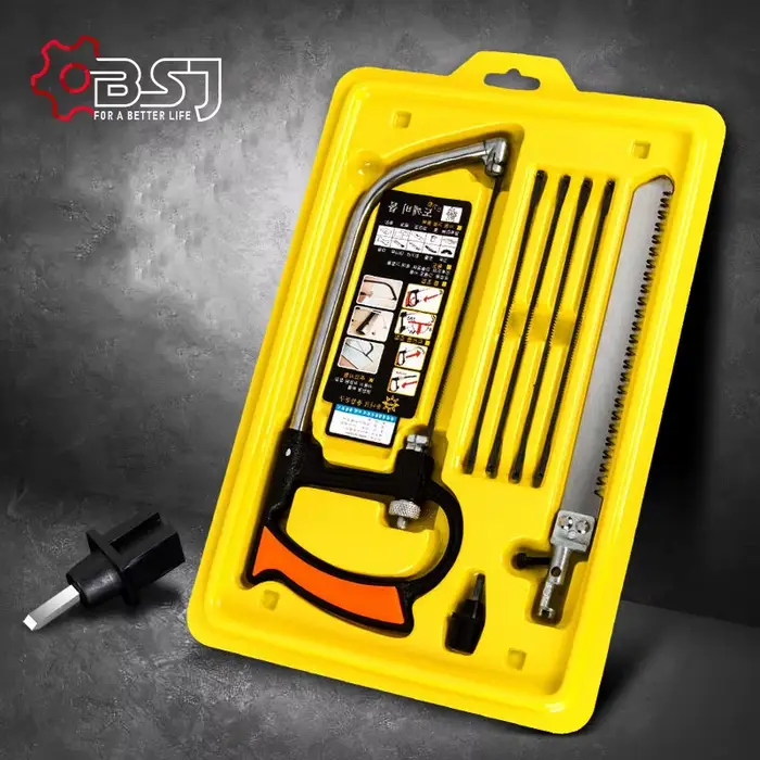 Scie à main multi-usages 8 en 1, kit de scie en acier bricolage, métal, bois, verre, calcul 6, trava
