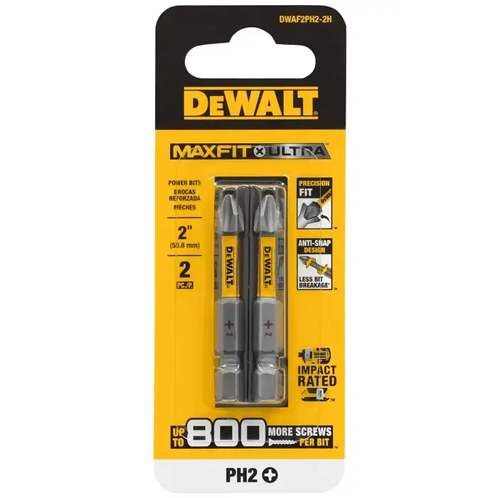 DEWALT DWAF2PH2-2H Impact PH2 50MM forets 2PC MAXFIT X ULTRA jusqu'à 800 plus de vis par embout accessoires d'outils