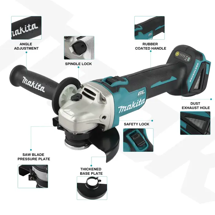 Outil de découpe et de meulage multifonctionnel rechargeable sans balais Makita DGA504 18V 6.0Ah 125mm