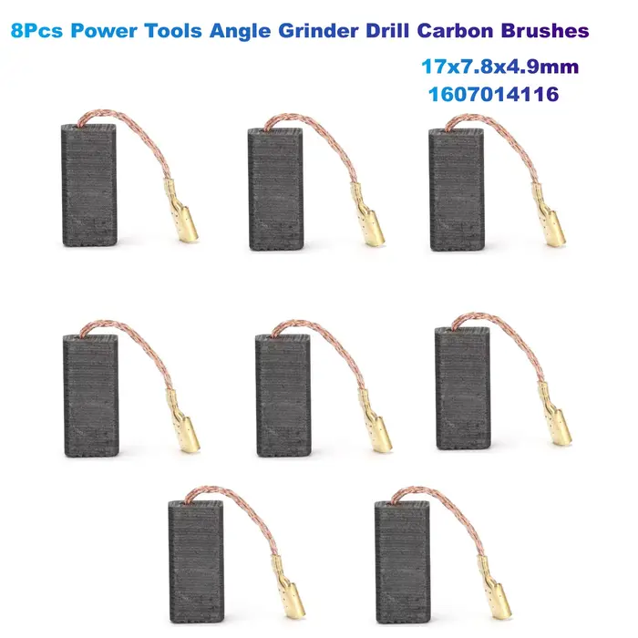 8 pièces outils électriques meuleuse d'angle perceuse balais de carbone (17x7.8x4.9mm) 1607014116 Co