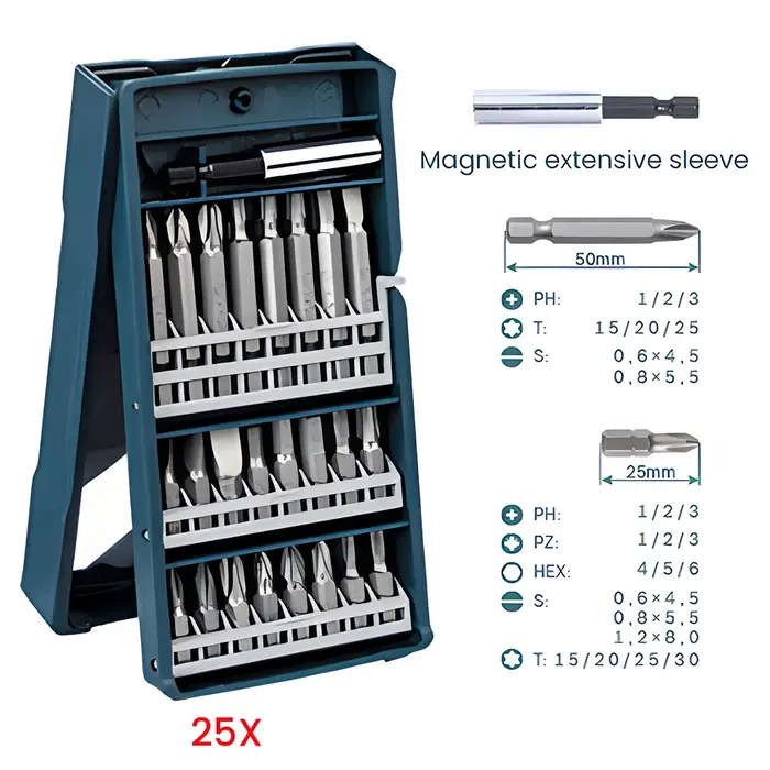 Bosch foret tournevis jeu d'embouts 7/15/25 pièces Kit de mélange carbure haute dureté pilote Bits