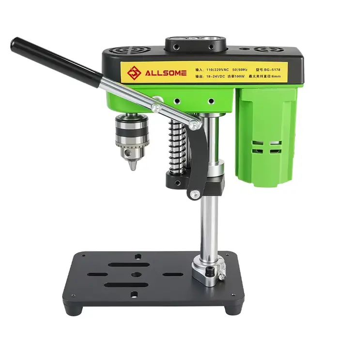 Mini perceuse de table avec lampe de travail et moteur 775