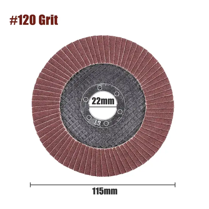 CMCP-Disque de Ponçage à Lamelles pour Meuleuse d'Angle, 115/125mm, Grain 40/60/80/120, pour Métal e