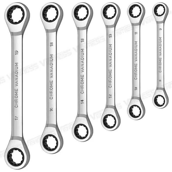Clé à cliquet à anneau Double tête, ensemble de clés à cliquet en acier au Chrome Vanadium, outils d