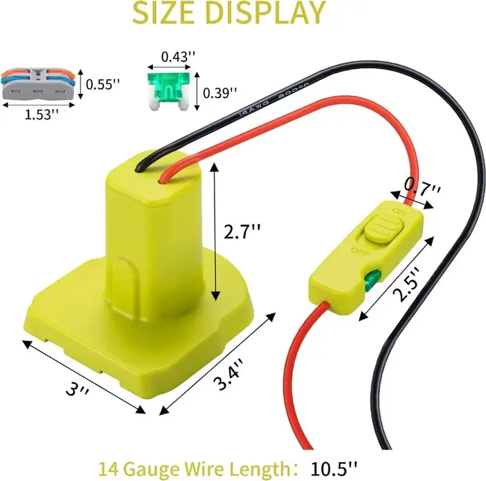 Adaptateur de batterie pour Ryobi 18V, outil électrique, kit de convertisseur de batterie, calibre 1
