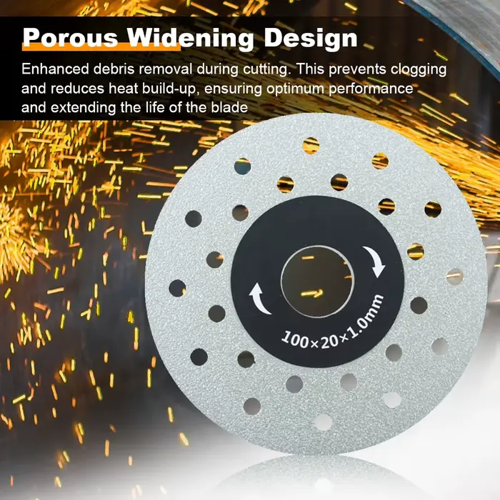 Disque de coupe diamanté poreux élargi de 4 pouces/100 mm pour dalles de pierre
