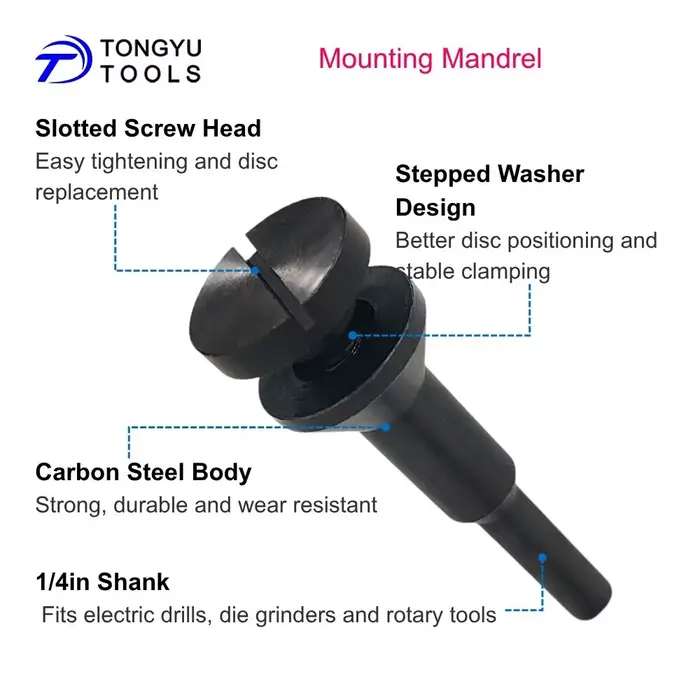 Adaptateur de montage de mandrin avec tige de 1/4 pouce et trou