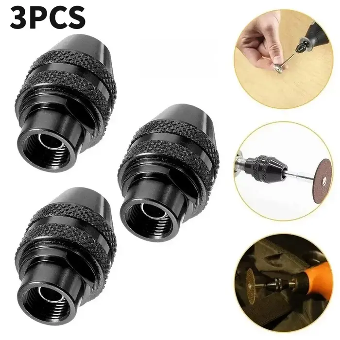 Lot de 3 mandrins de perceuse à changement rapide 0