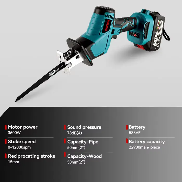 Makita – scie alternative sans fil 3600w 12000spm
