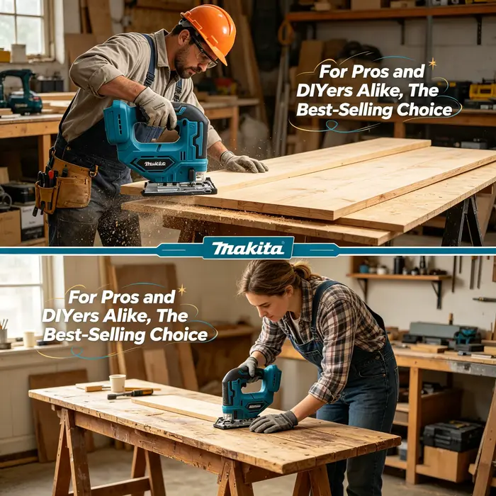 Scie sauteuse sans fil Makita DJV182Z 18V au lithium avec poignée ergonomique pour la coupe du bois et du métal (outil nu)