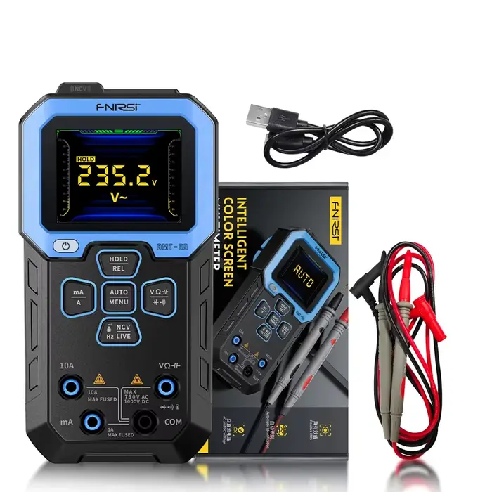FNIRSI DMT-99 multimètre numérique 9999 points TRMS, plage automatique, résistance, capacité, Diode,