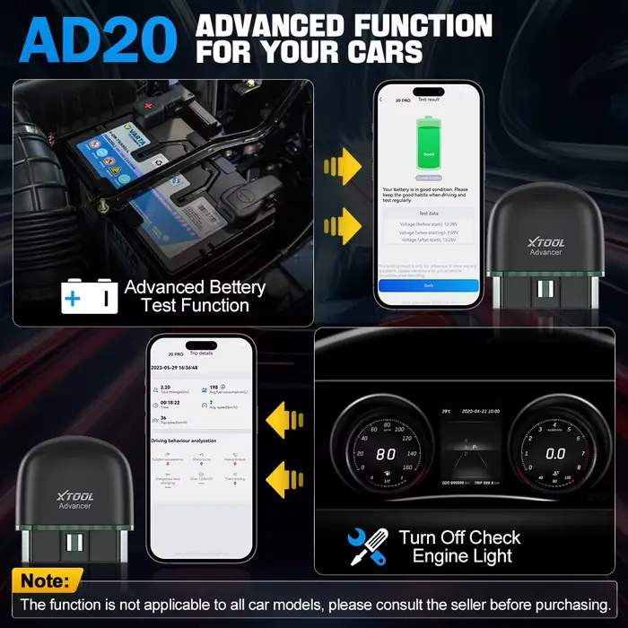 XTOOL Advancer AD20 outils de Diagnostic de moteur de voiture lecteur de Code OBD2 Scanner Android /IOS mieux que la mise à jour ELM327/AD10